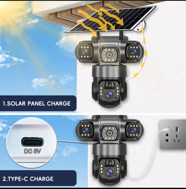 VRT-VTS28-W-F (Support WIFI) 2.8 inch WIFI Solar PTZ 3 Lens Camera-6.0MP